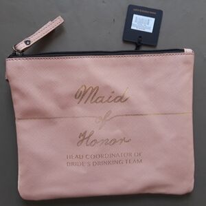 Maid Of Honor Top Zip Wristlet Bag